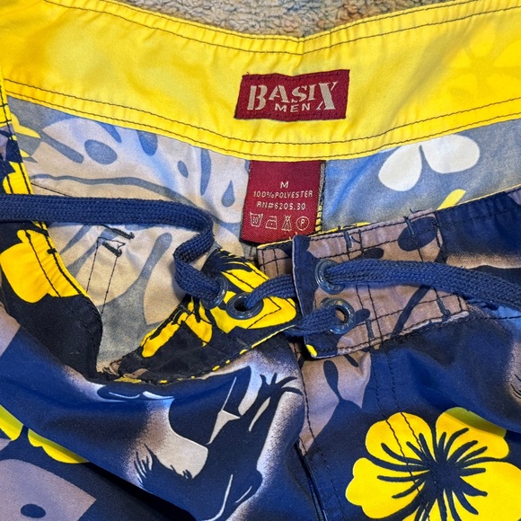 Basix Men’s Swim Trunks Sexy Girl Tropical Hawaiian Navy Bathing Suit 10” long M - Picture 3 of 4